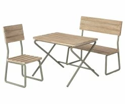 Maileg Table With Chair And Bench Garden Set