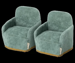 Maileg Miniature Chairs | Mouse | Teal | Set Of 2