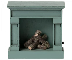 Maileg Miniature Fireplace | Vintage Blue