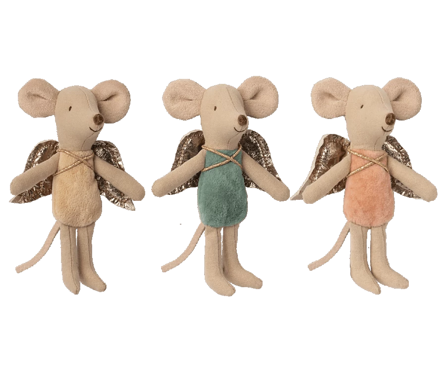 Maileg Fairy Mice | Little Brother/Sister | Assorted Color 1 Maileg Fairy Mice | Little Brother/Sister | Assorted Color