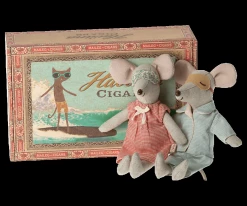 Maileg Mum And Dad Mice In Cigar Box
