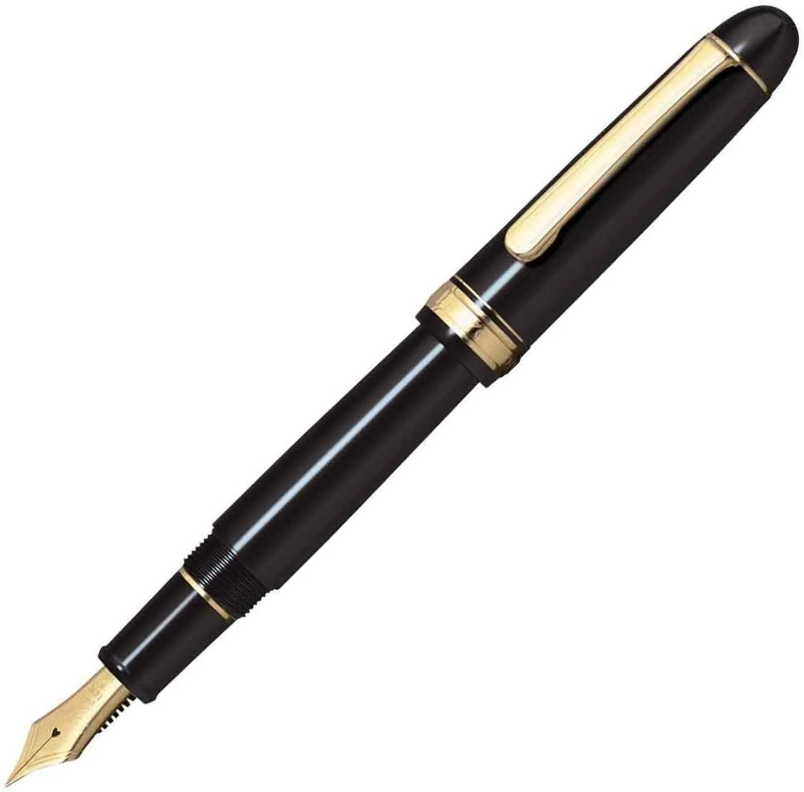 Platinum 3776 Century Black Fountain Pen With Gold Trim | Fine 2 Platinum 3776 Century Black Fountain Pen With Gold Trim | Fine - Image 2