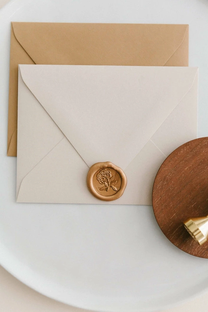 Heirloom Peony Brass Handle Wax Seal Set 2 Heirloom Peony Brass Handle Wax Seal Set - Image 2