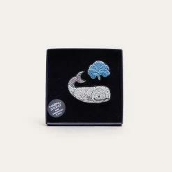 Moby Dick Whale Hand-Embroidered Pin