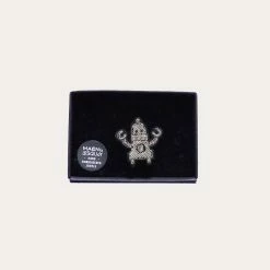 Robot Hand-Embroidered Pin