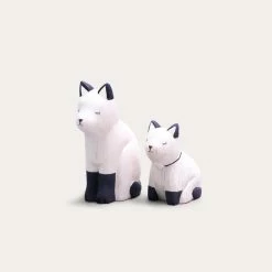 Sham Cat Pair Wooden Animal