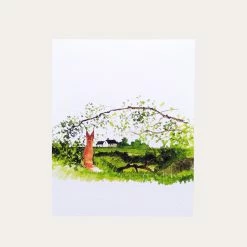 Fox With Arched Branch | Art Print
