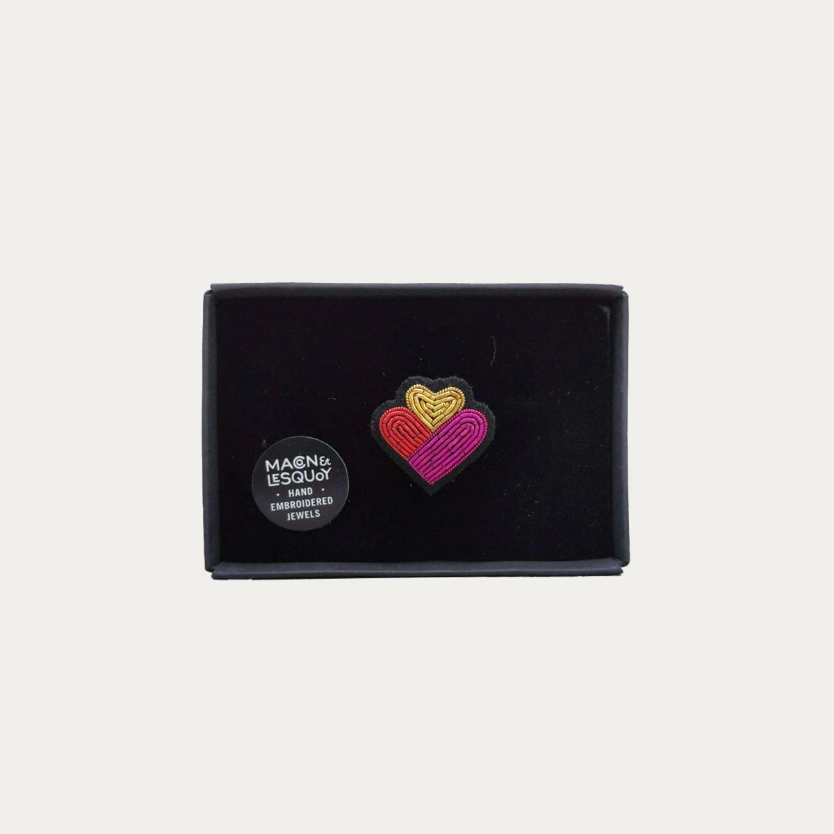 Mini Family Hearts Hand-Embroidered Pin 1 Mini Family Hearts Hand-Embroidered Pin