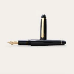 Platinum 3776 Century Black Fountain Pen With Gold Trim | Fine
