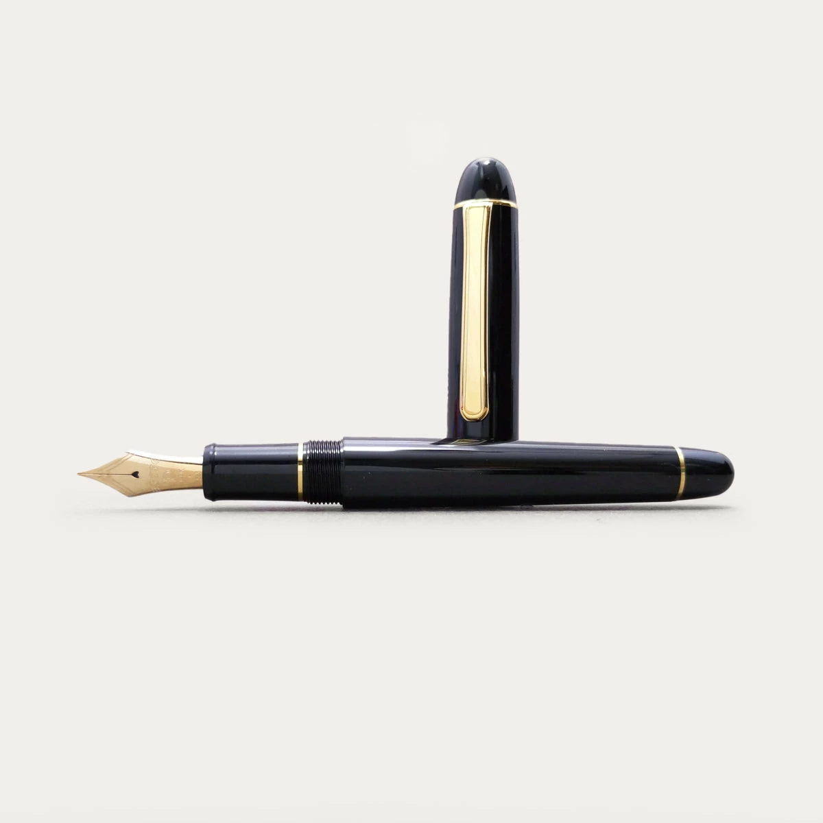 Platinum 3776 Century Black Fountain Pen With Gold Trim | Fine 1 Platinum 3776 Century Black Fountain Pen With Gold Trim | Fine