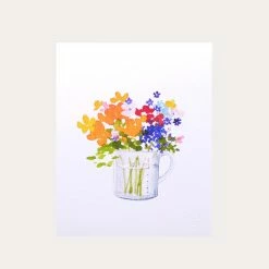 Flowers In Measuring Cup | Art Print