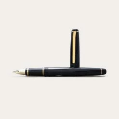 Pilot Falcon Fountain Pen | Black With Gold Trim | Soft Fine