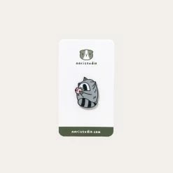 Raccoon And Apricot Enamel Pin