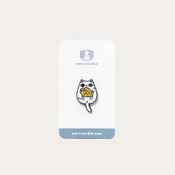 White Taiyaki Cat Enamel Pin