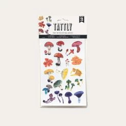Colorful Mushrooms | Temporary Tattoo Sheet | Set Of 2