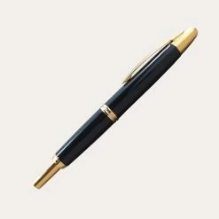 Pilot Vanishing Point Fountain Pen | Black With Gold Trim | Fine Nib