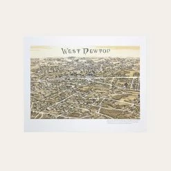 Bird’s Eye View Of Newton 1890 | Art Print
