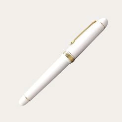Platinum 3776 Century Chenonceau White Fountain Pen With Gold Trim
