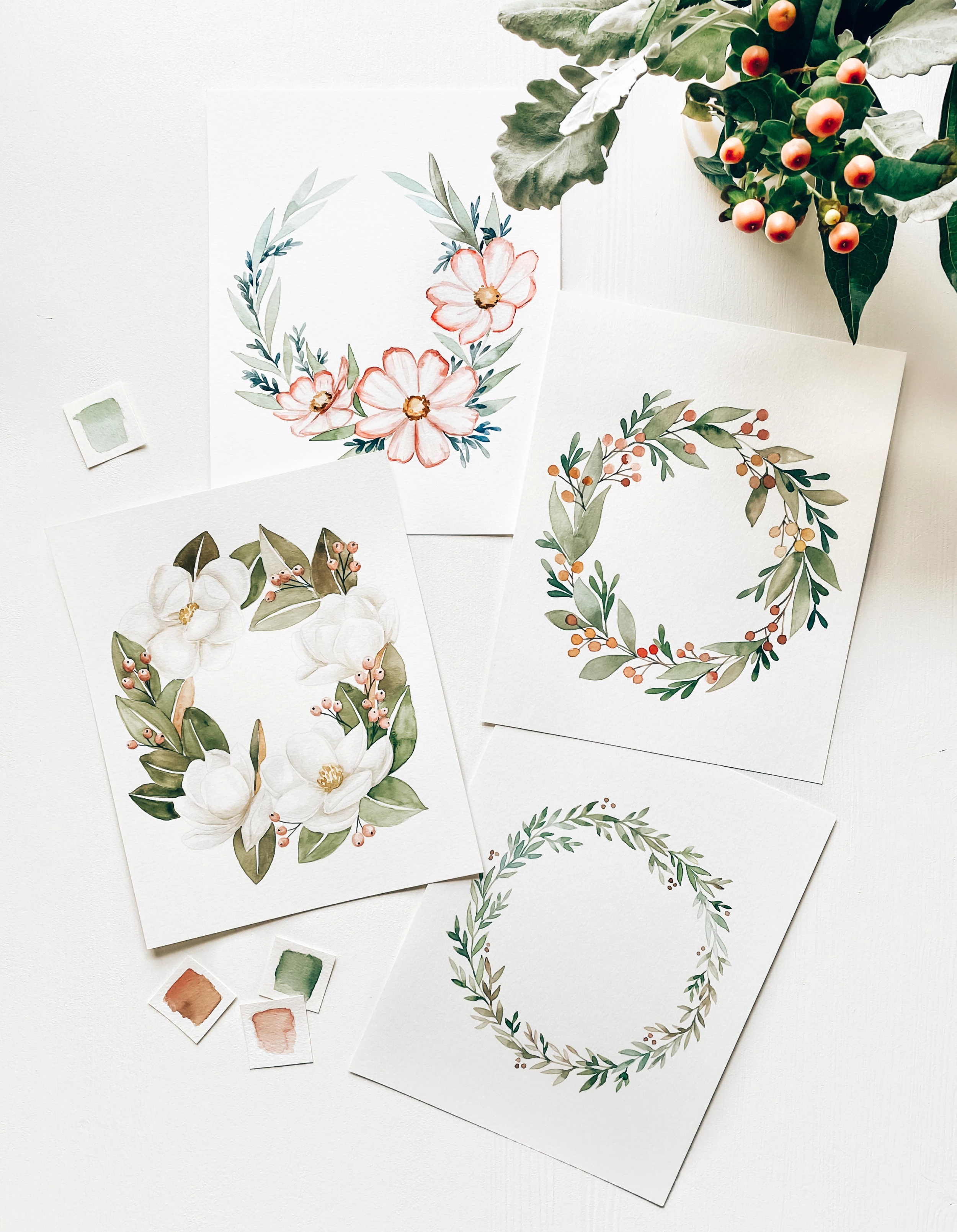Wreath Art | Watercolor Coloring Kit 2 Wreath Art | Watercolor Coloring Kit - Image 2
