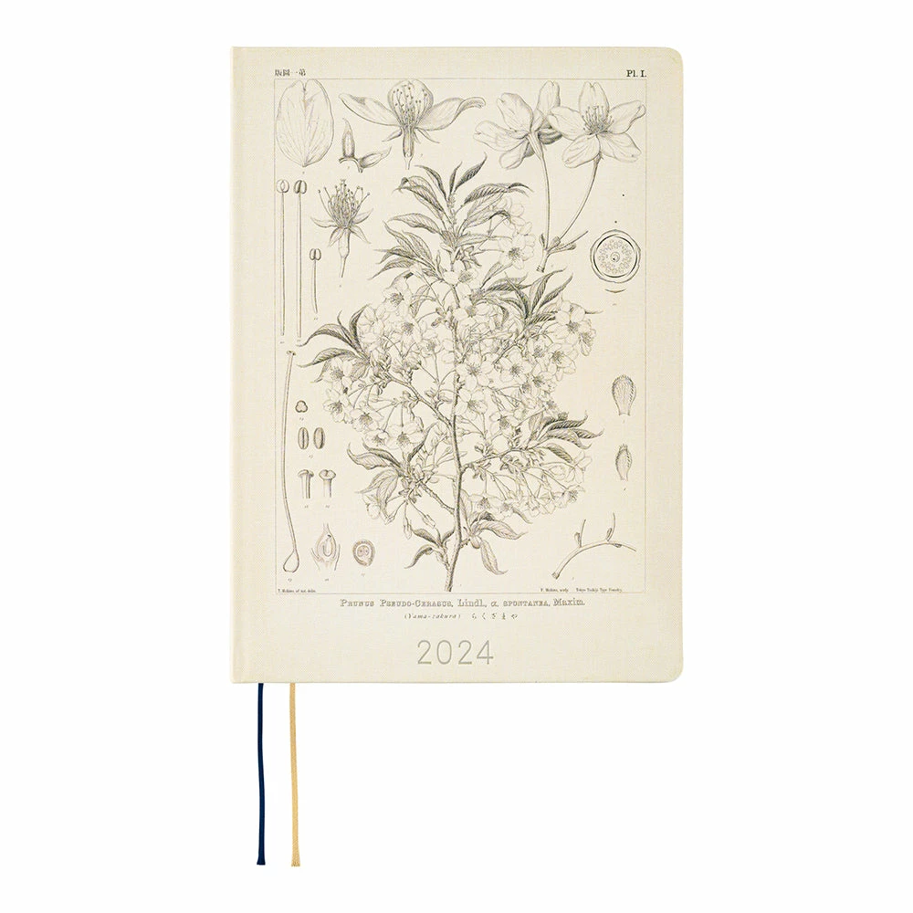 Hobonichi Techo 2024 A5 HON Planner | Tomitaro Makino: Yamazakura | English 1 Hobonichi Techo 2024 A5 HON Planner | Tomitaro Makino: Yamazakura | English