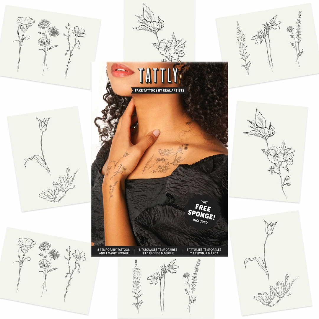 Fine Florals | Temporary Tattoo Pack 2 Fine Florals | Temporary Tattoo Pack - Image 2