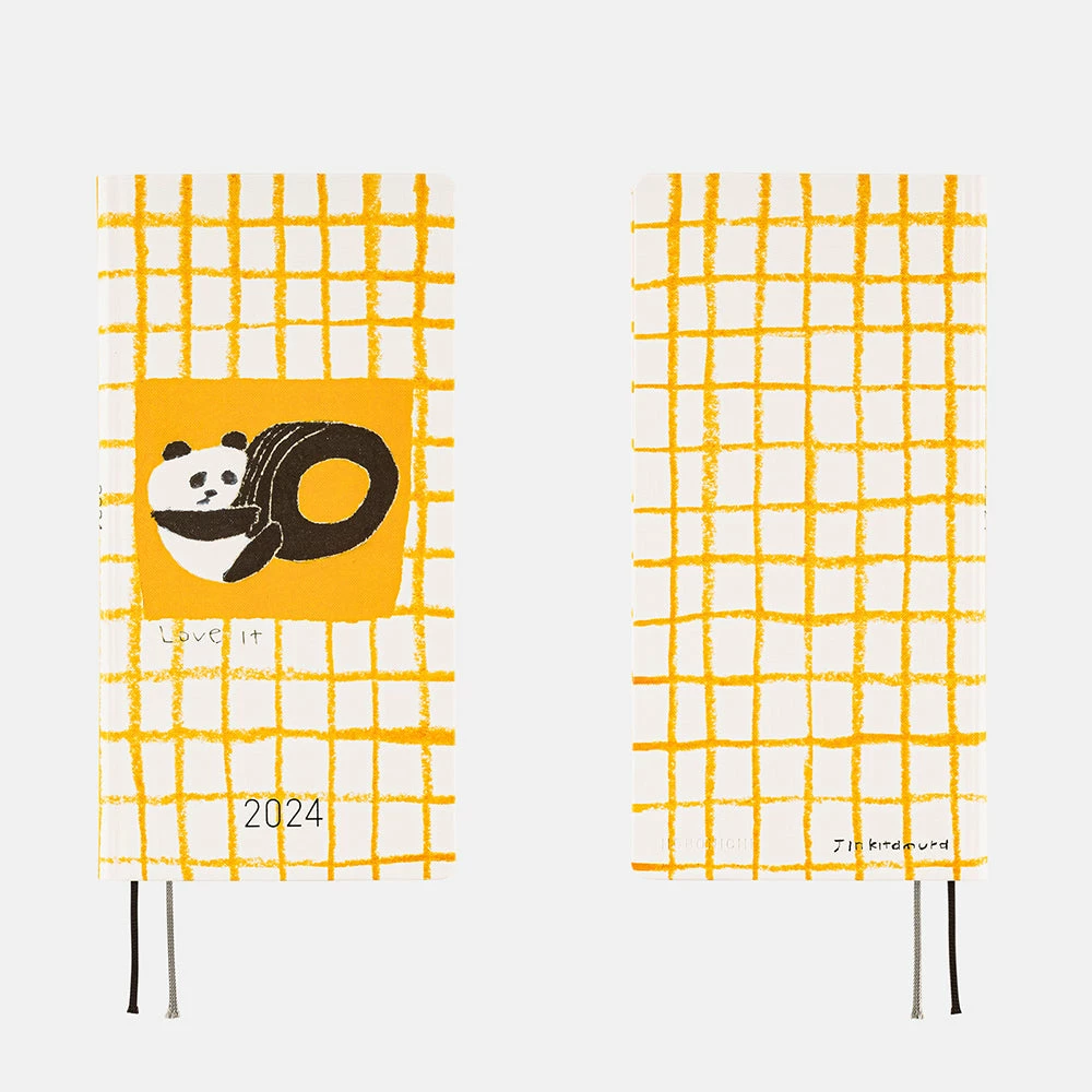 Hobonichi Techo 2024 Weeks Planner | Jin Kitamura: Love It Panda Yellow Plaid | English 3 Hobonichi Techo 2024 Weeks Planner | Jin Kitamura: Love It Panda Yellow Plaid | English - Image 3