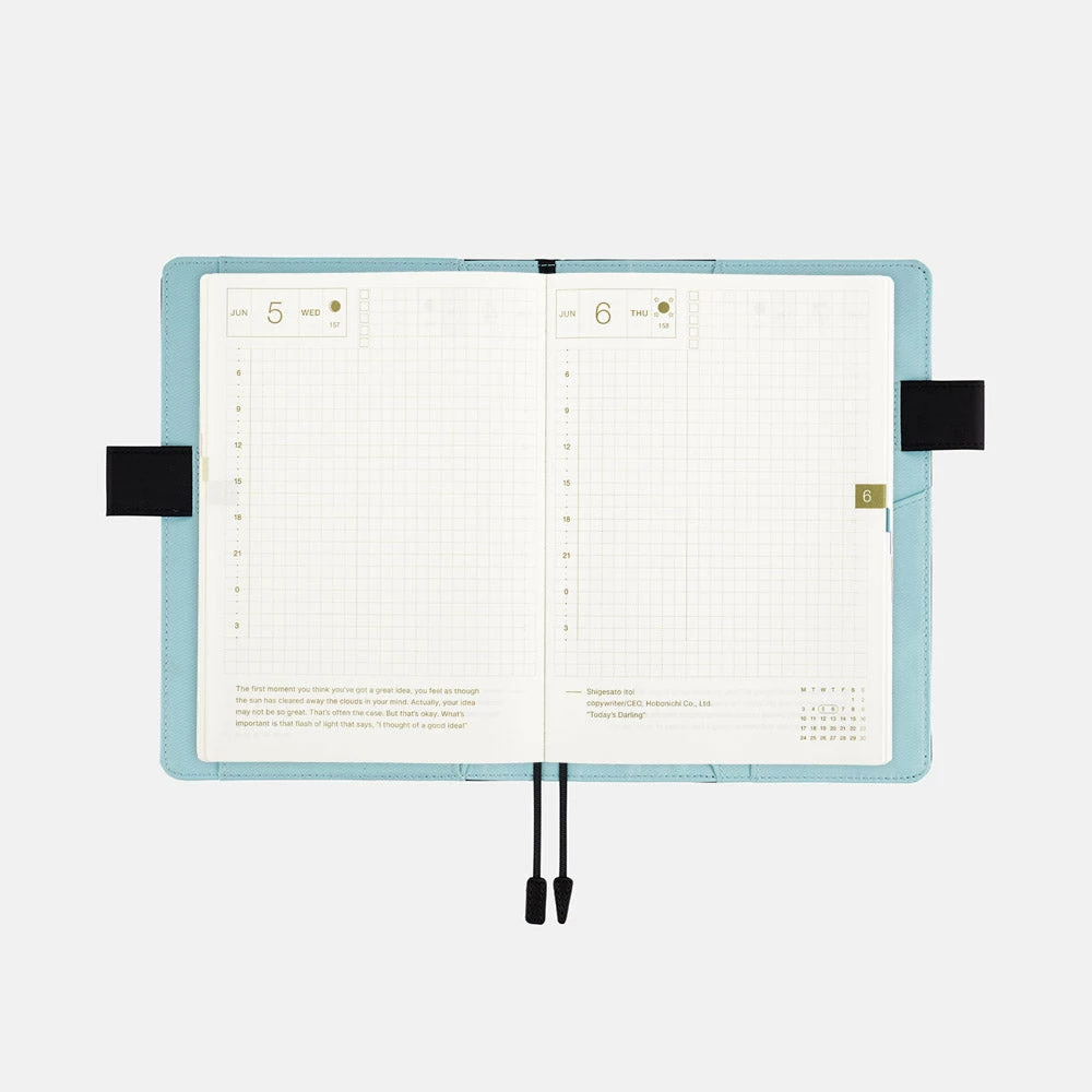 Hobonichi Techo A6 Original Cover | Black X Clear Blue 7 Hobonichi Techo A6 Original Cover | Black X Clear Blue - Image 7