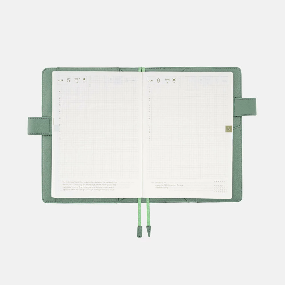 Hobonichi Techo A5 Cousin Cover | Leather: Water Green 8 Hobonichi Techo A5 Cousin Cover | Leather: Water Green - Image 8